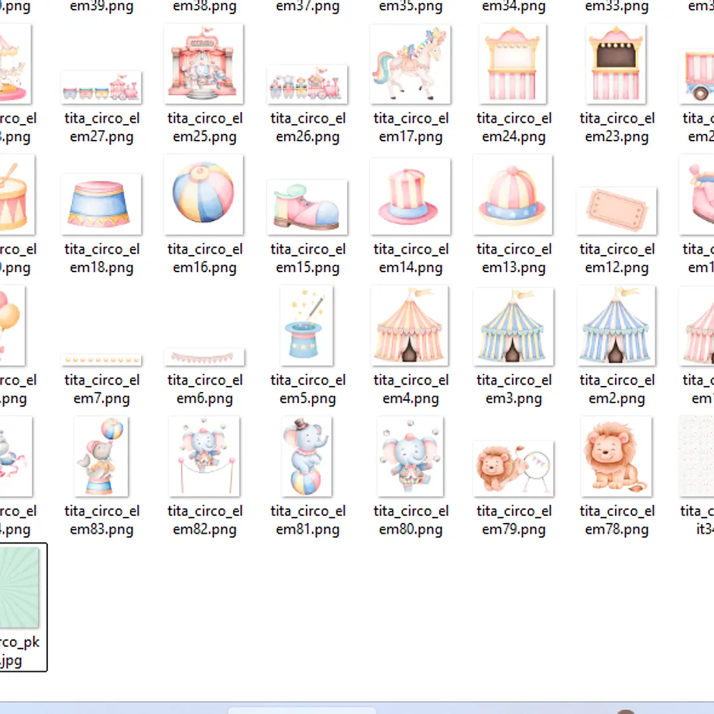 Kit Digital Combo Circo Candy - Tita 3