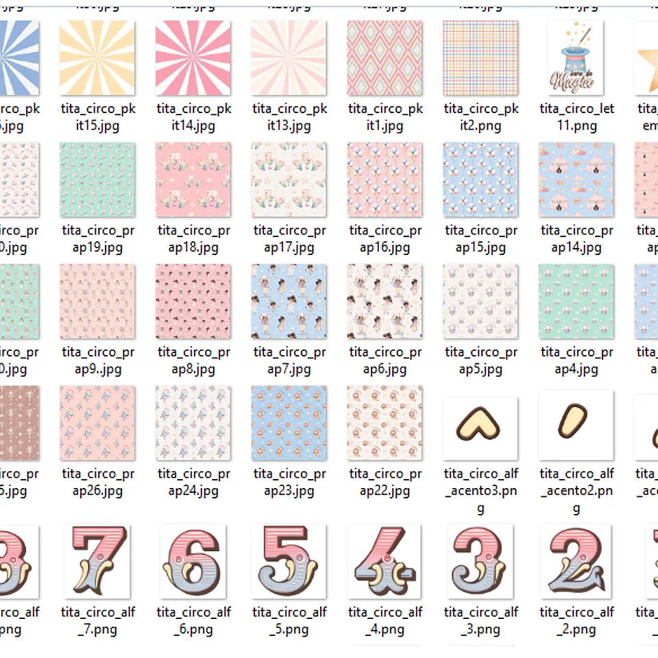 Kit Digital Combo Circo Candy - Tita 5