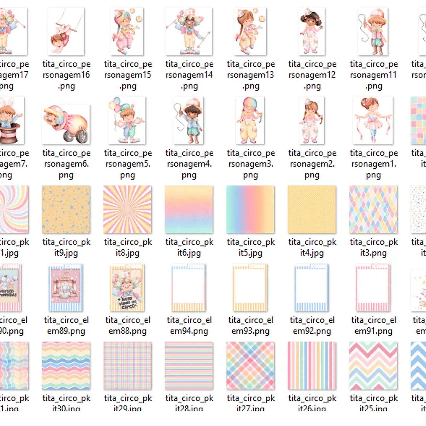 Kit Digital Combo Circo Candy - Tita 6