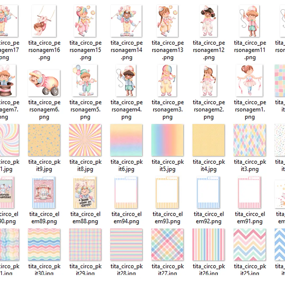 Kit Digital Combo Circo Candy - Tita 6
