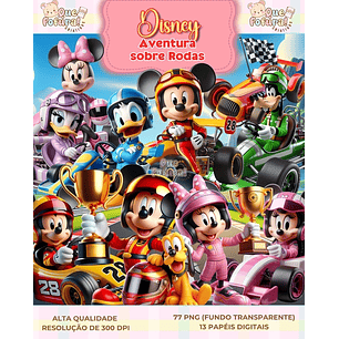 Kit Digital Disney Aventura Sobre Rodas - Que Fofura