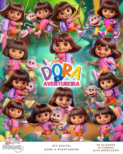 Kit Digital Dora Aventureira - Que Fofura