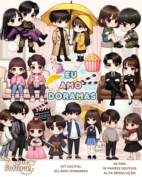 Kit Digital Eu Amo Doramas - Que Fofura