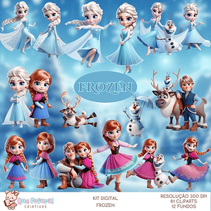 Kit Digital Frozen - Que Fofura