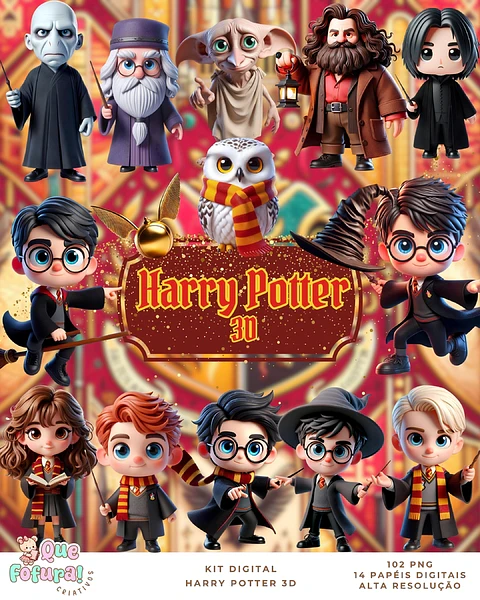 Kit Digital Harry Potter - Que Fofura