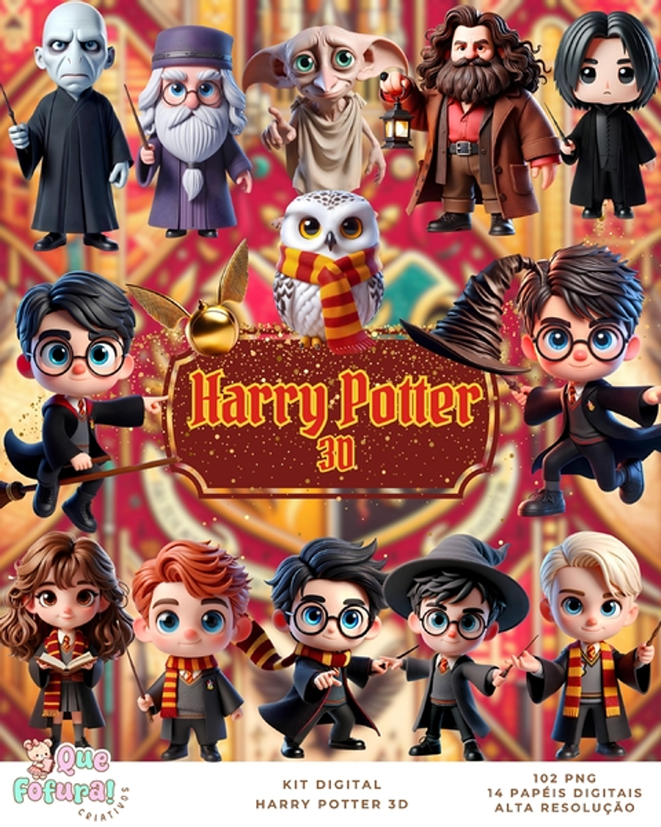 Kit Digital Harry Potter - Que Fofura 1