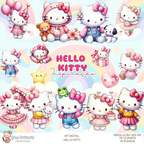 Kit Digital Hello Kitty Inspiração - Que Fofura