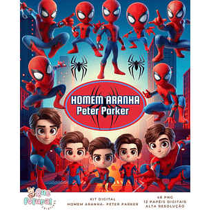 Kit Digital Homem-aranha Peter Parker - Que Fofura