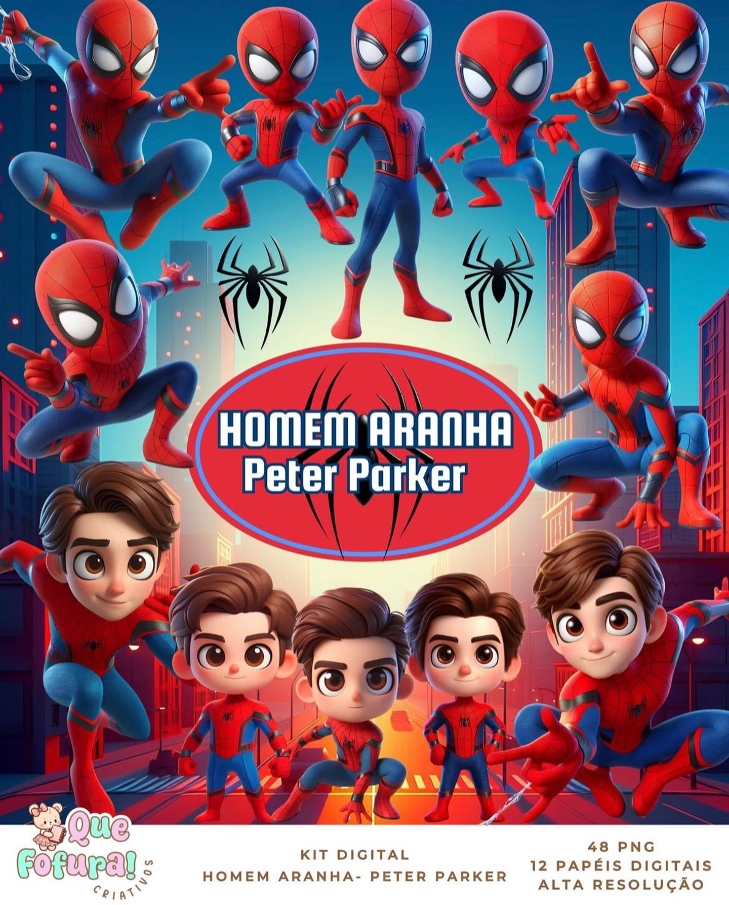 Kit Digital Homem-aranha Peter Parker - Que Fofura 1