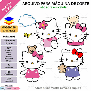 Arquivo topo de bolo Hello Kitty