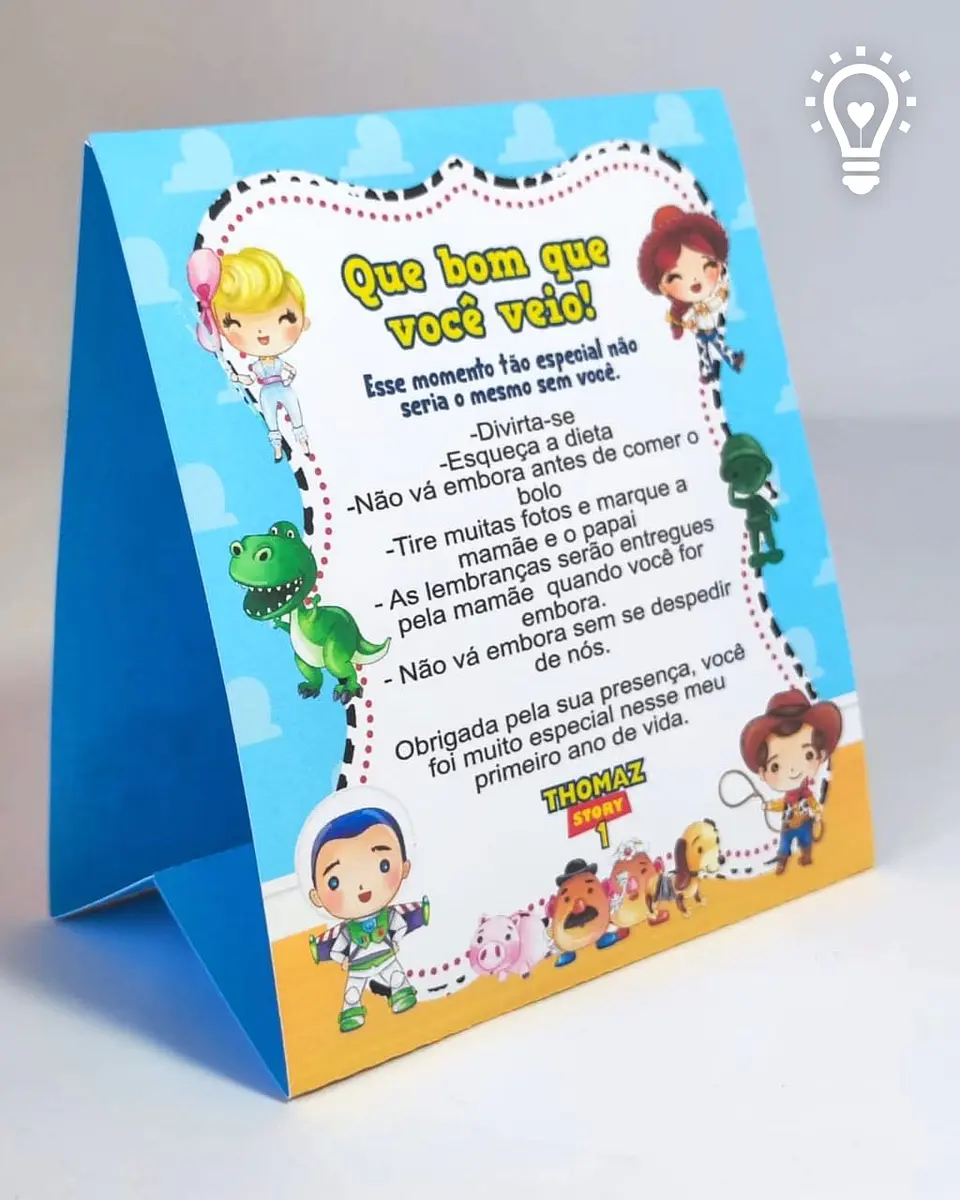 Arquivo Plaquinha de Mesa toy Story - Criar Bv 1