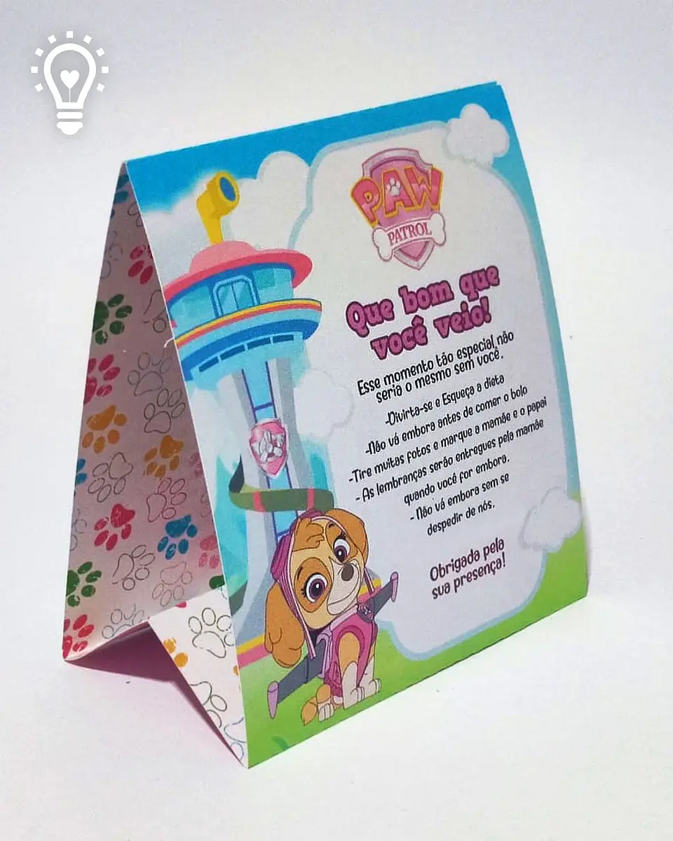 Arquivo Plaquinha de Mesa Sky Patrulha Canina - Criar Bv 1