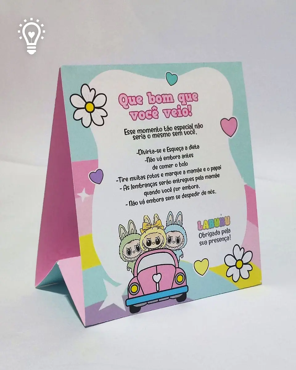 Arquivo Plaquinha de Mesa Labubu - Criar Bv 1