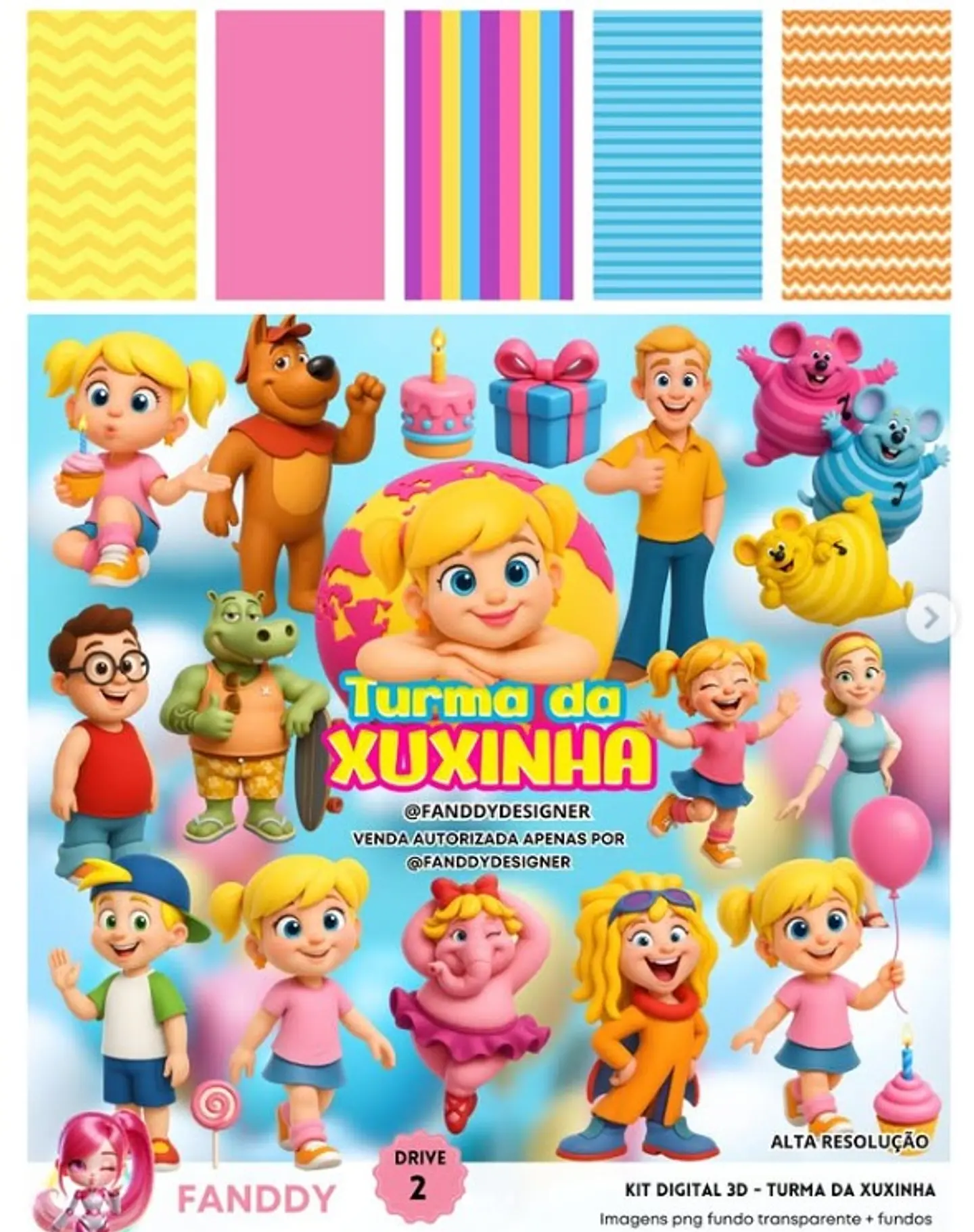 Kit Digital Xuxinha 3D - Fanddy 1