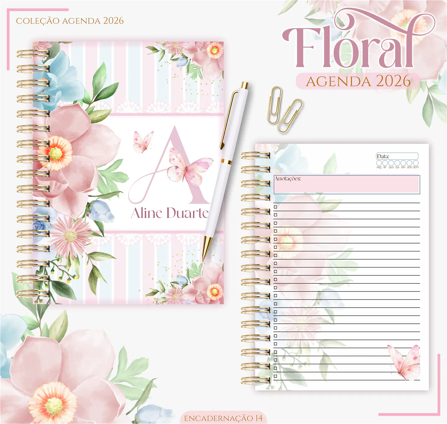 Arquivo Encadernação Floral Candy - Lina 1