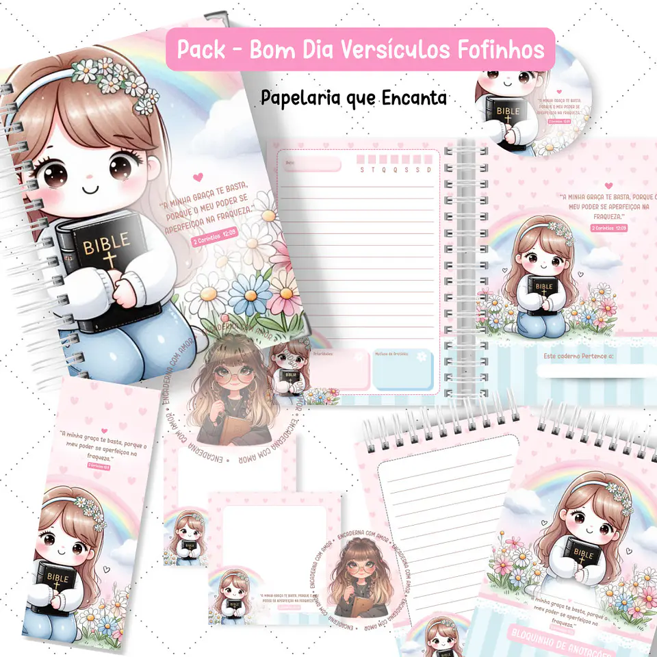 Arquivo Pack Bom Dia Versículos Fofinhos - Encaderna com Amor 1