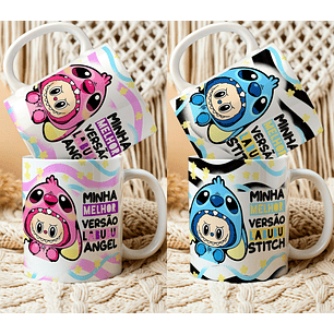 Arquivo Canecas Labubu Stitch e Angel - Doces Canecas Personalizadas