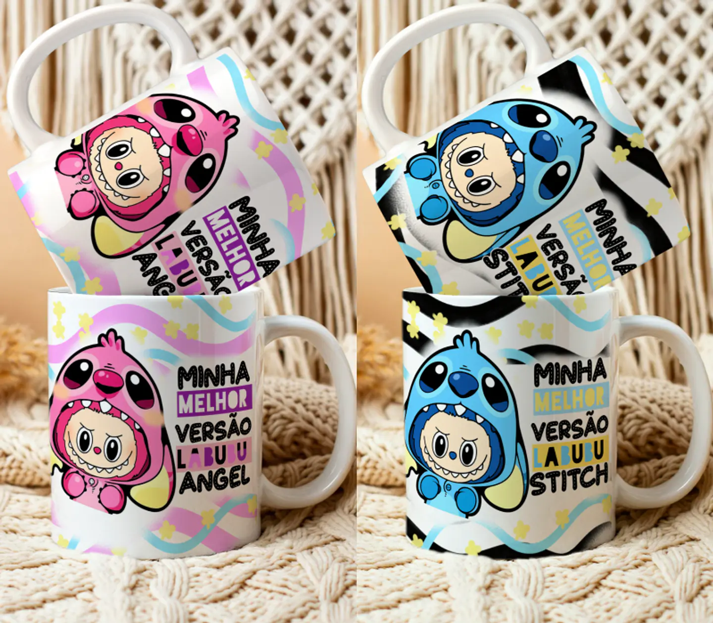 Arquivo Canecas Labubu Stitch e Angel - Doces Canecas Personalizadas 1