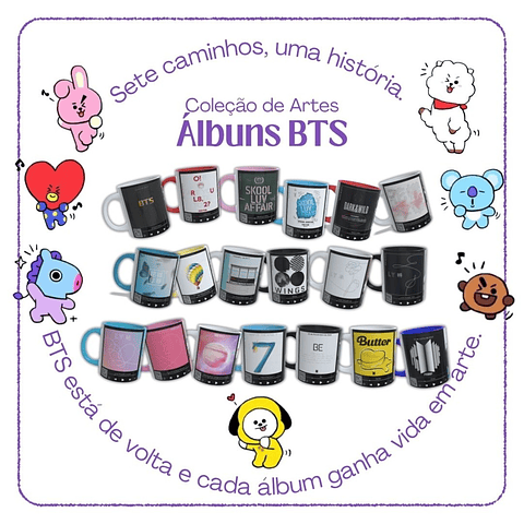 Arquivo Canecas Pack BTS Coleção Àlbuns - Artes da Elai