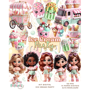 Kit Digital Ice Cream Party - Que Fofura Criativos