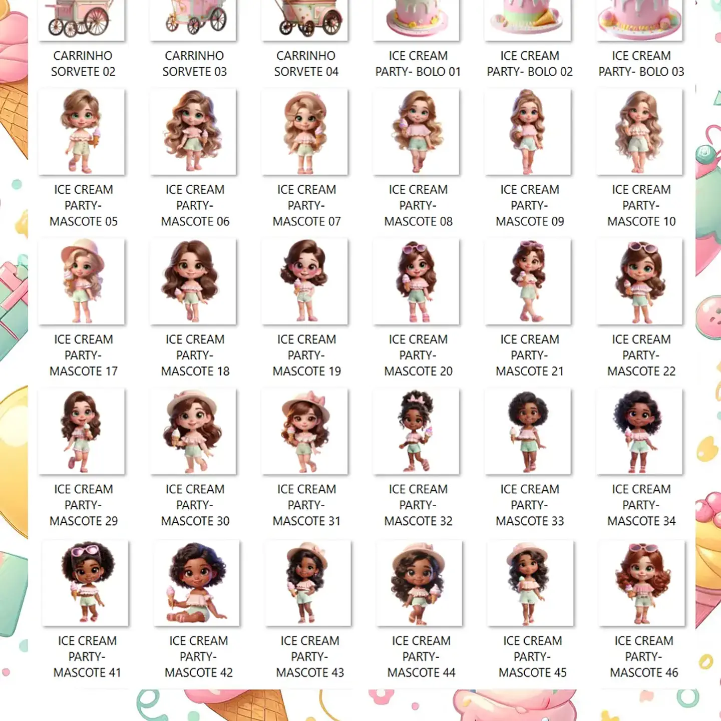 Kit Digital Ice Cream Party - Que Fofura Criativos 2
