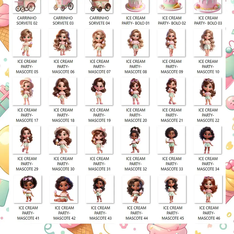 Kit Digital Ice Cream Party - Que Fofura Criativos 2