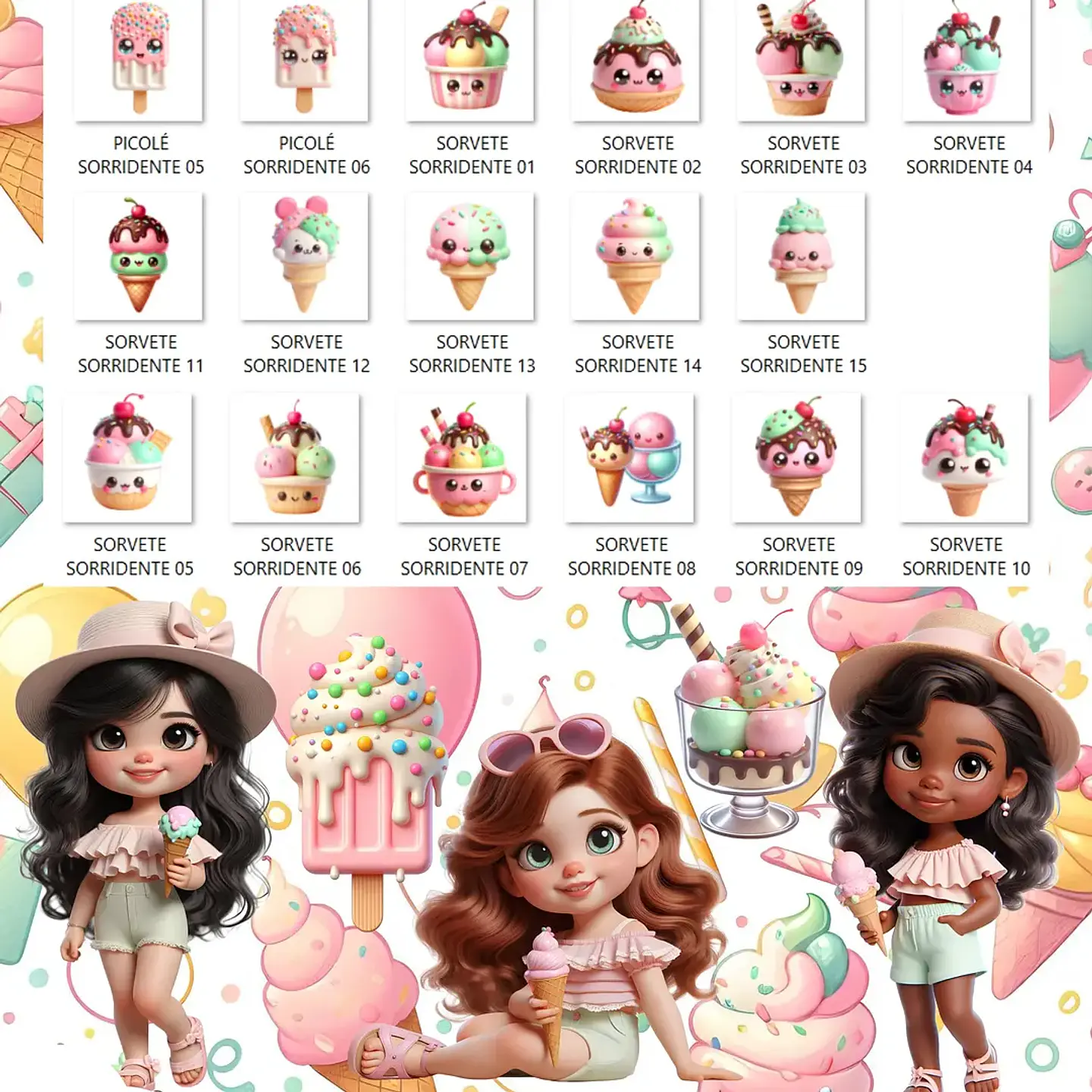Kit Digital Ice Cream Party - Que Fofura Criativos 3