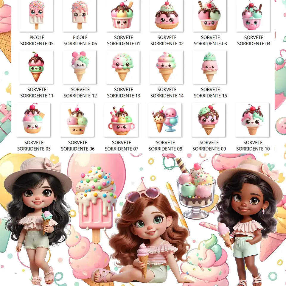 Kit Digital Ice Cream Party - Que Fofura Criativos 3