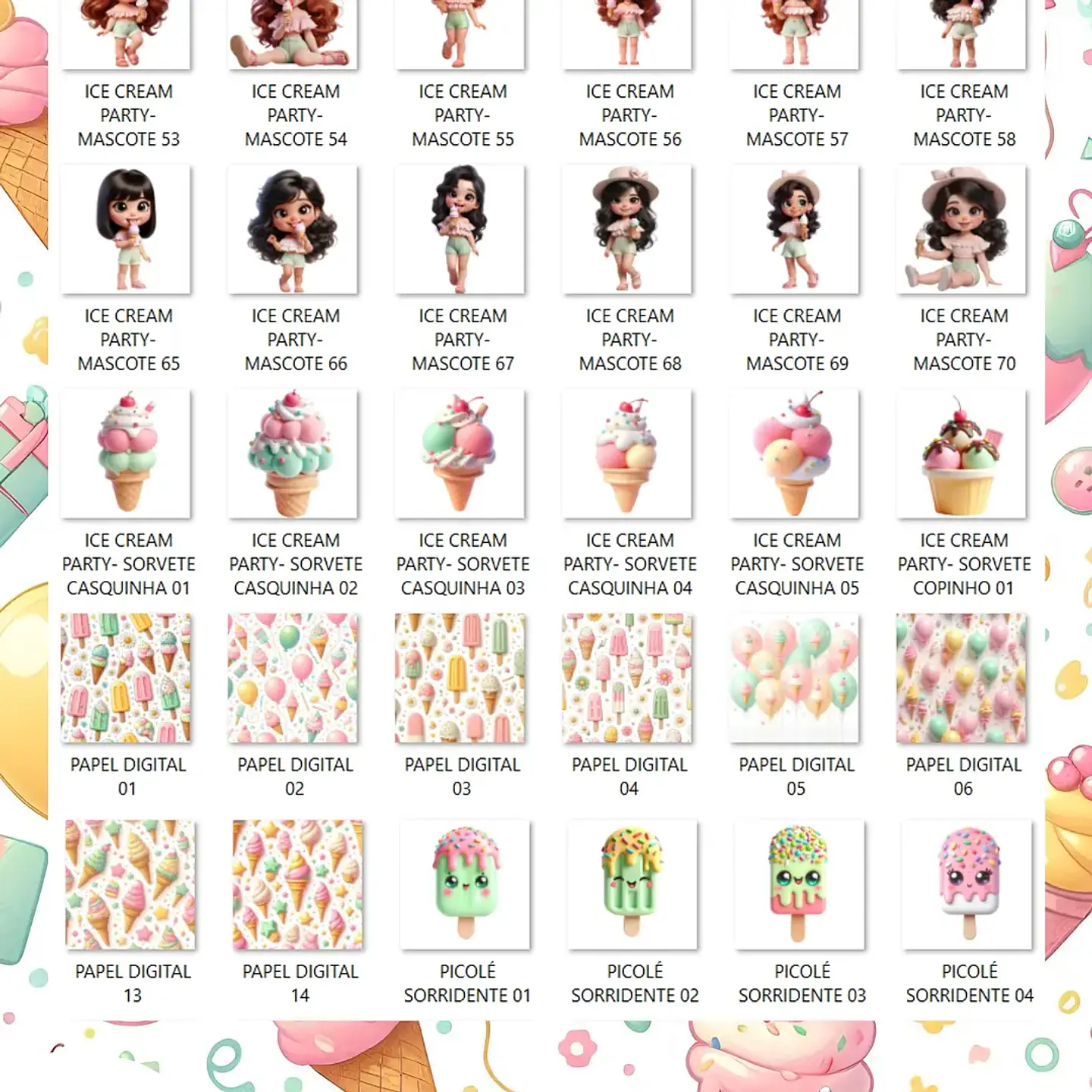 Kit Digital Ice Cream Party - Que Fofura Criativos 4
