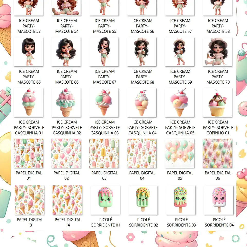 Kit Digital Ice Cream Party - Que Fofura Criativos 4