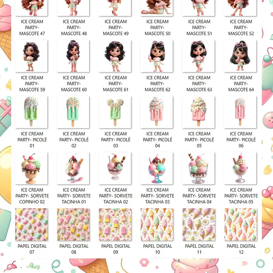 Kit Digital Ice Cream Party - Que Fofura Criativos 5