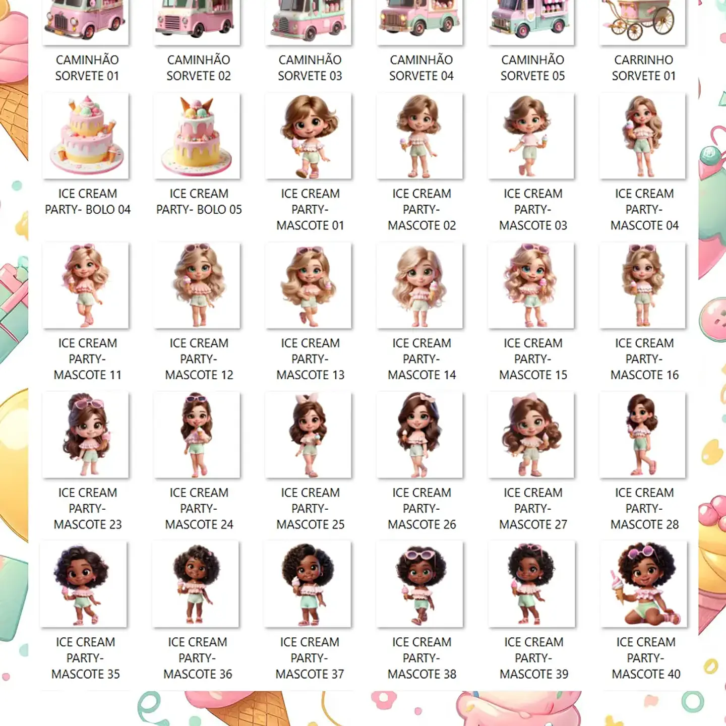 Kit Digital Ice Cream Party - Que Fofura Criativos 6