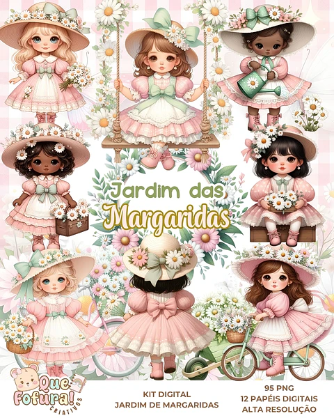 Kit Digital Jardim das Margaridas - Que Fofura Criativos