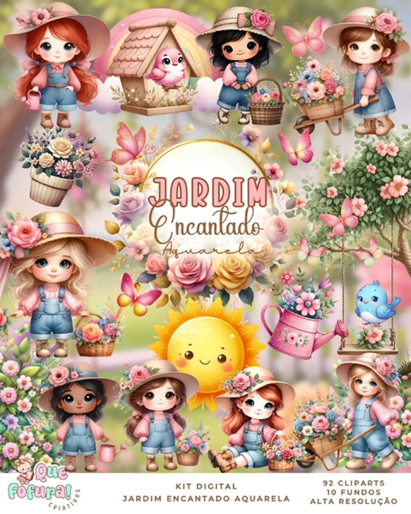 Kit Digital Jardim Encantado - Que Fofura Criativos 1