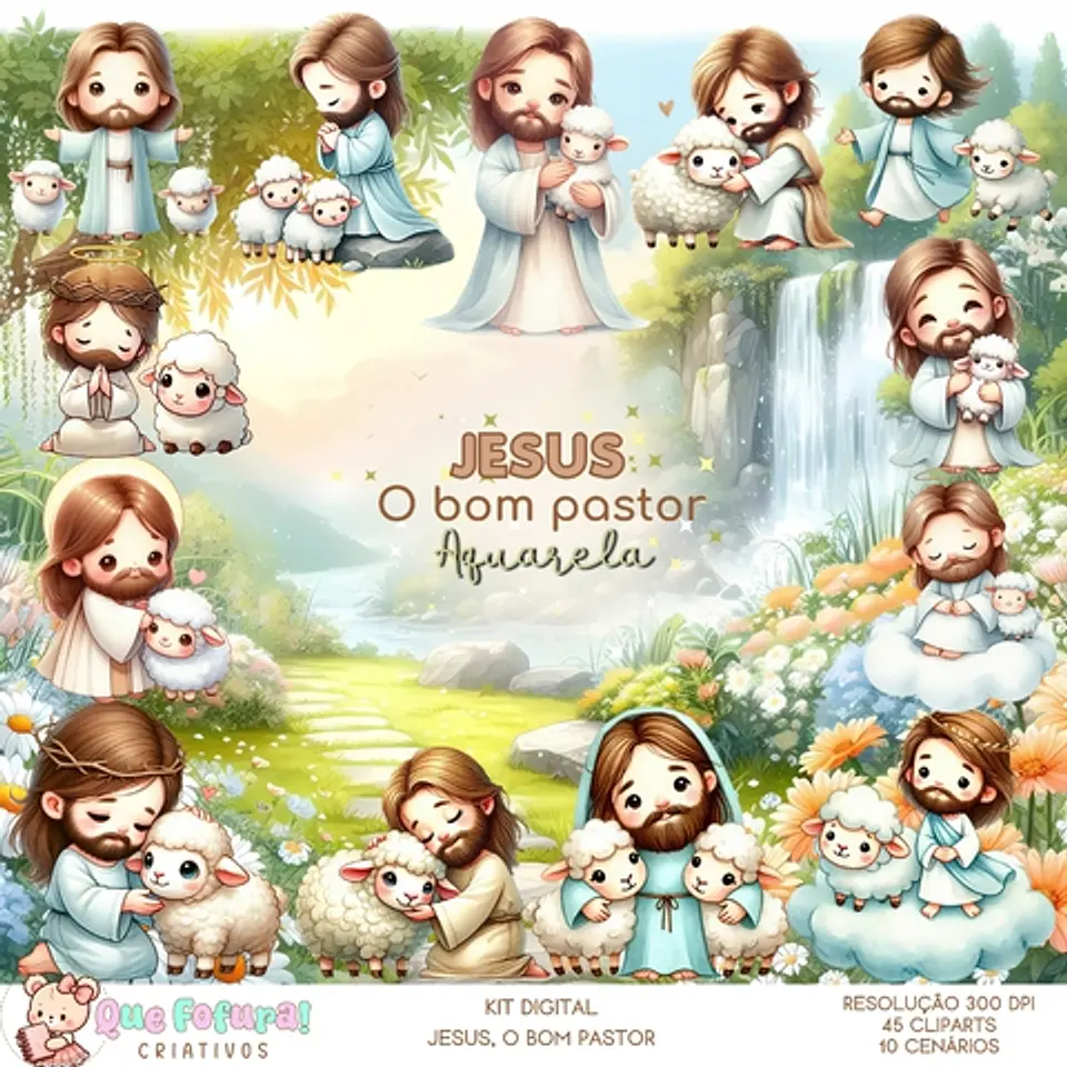 Kit Digital Jesus, O Bom Pastor - Que Fofura Criativos 1