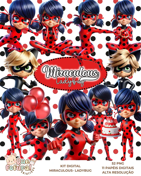 Kit Digital LadyBug - Que Fofura Criativos