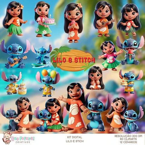 Kit Digital Lilo e Stitch - Que Fofura Criativos