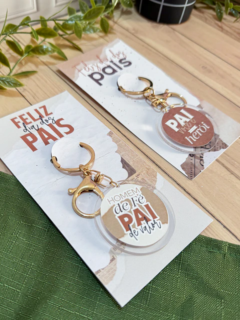 Arquivo Dia dos Pais Chaveiros com Card - Letterinhas