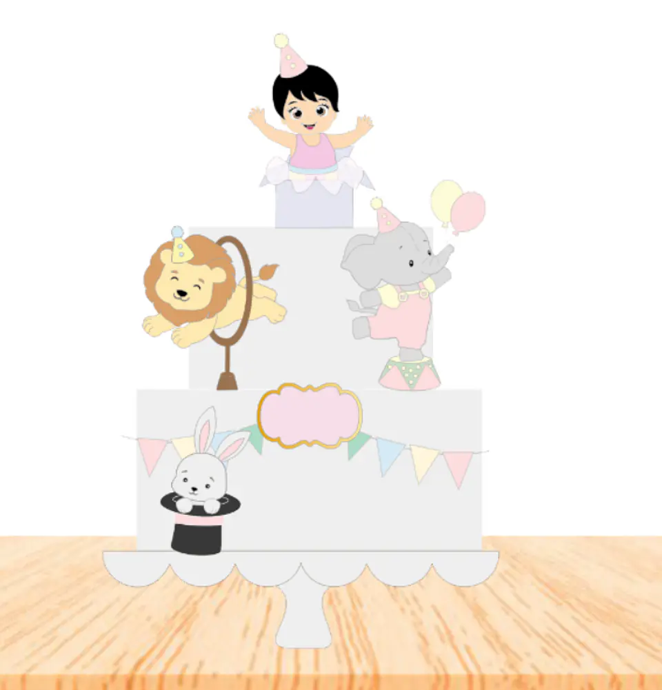 Arquivo Topo de Bolo Circo Rosa 1 - Ela Faz Pra Você 1