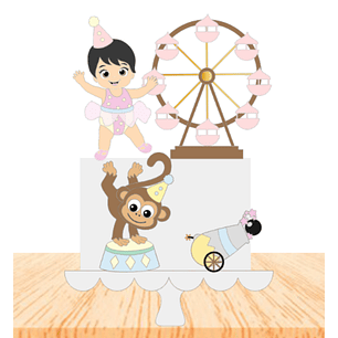 Arquivo Topo de Bolo Circo Rosa 3 - Ela Faz Pra Você