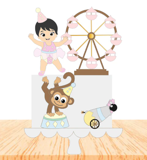 Arquivo Topo de Bolo Circo Rosa 3 - Ela Faz Pra Você