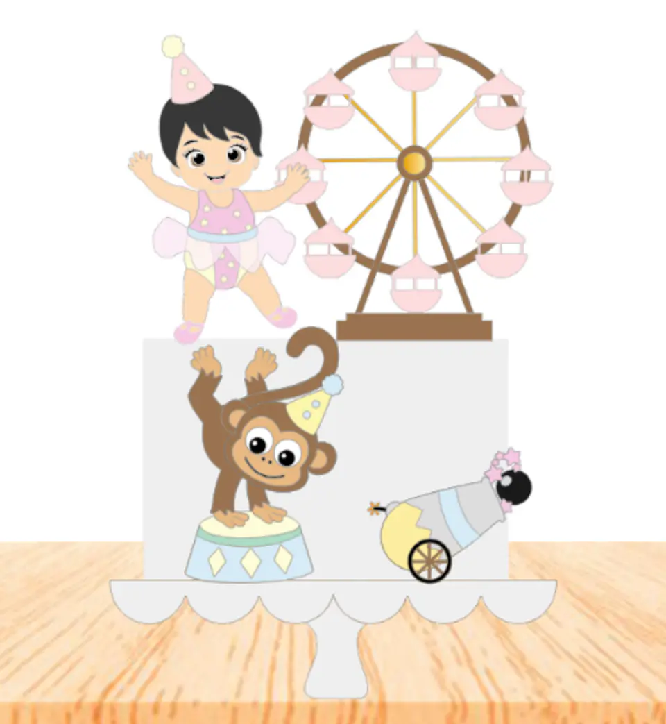 Arquivo Topo de Bolo Circo Rosa 3 - Ela Faz Pra Você 1