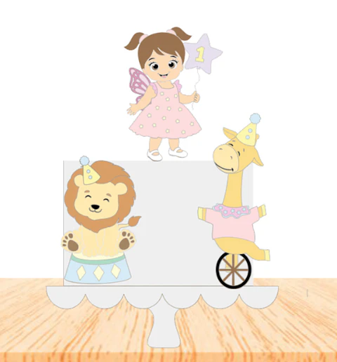 Arquivo Topo de Bolo Circo Rosa 4 - Ela Faz Pra Você