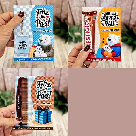 Arquivo Dia dos Pais Card Pente ou Chaveiro - Telma Contel