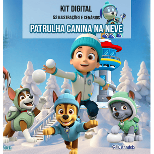 Kit Digital Patrulha Canina na Neve - Ilustradeb