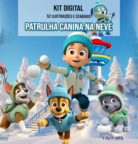Kit Digital Patrulha Canina na Neve - Ilustradeb