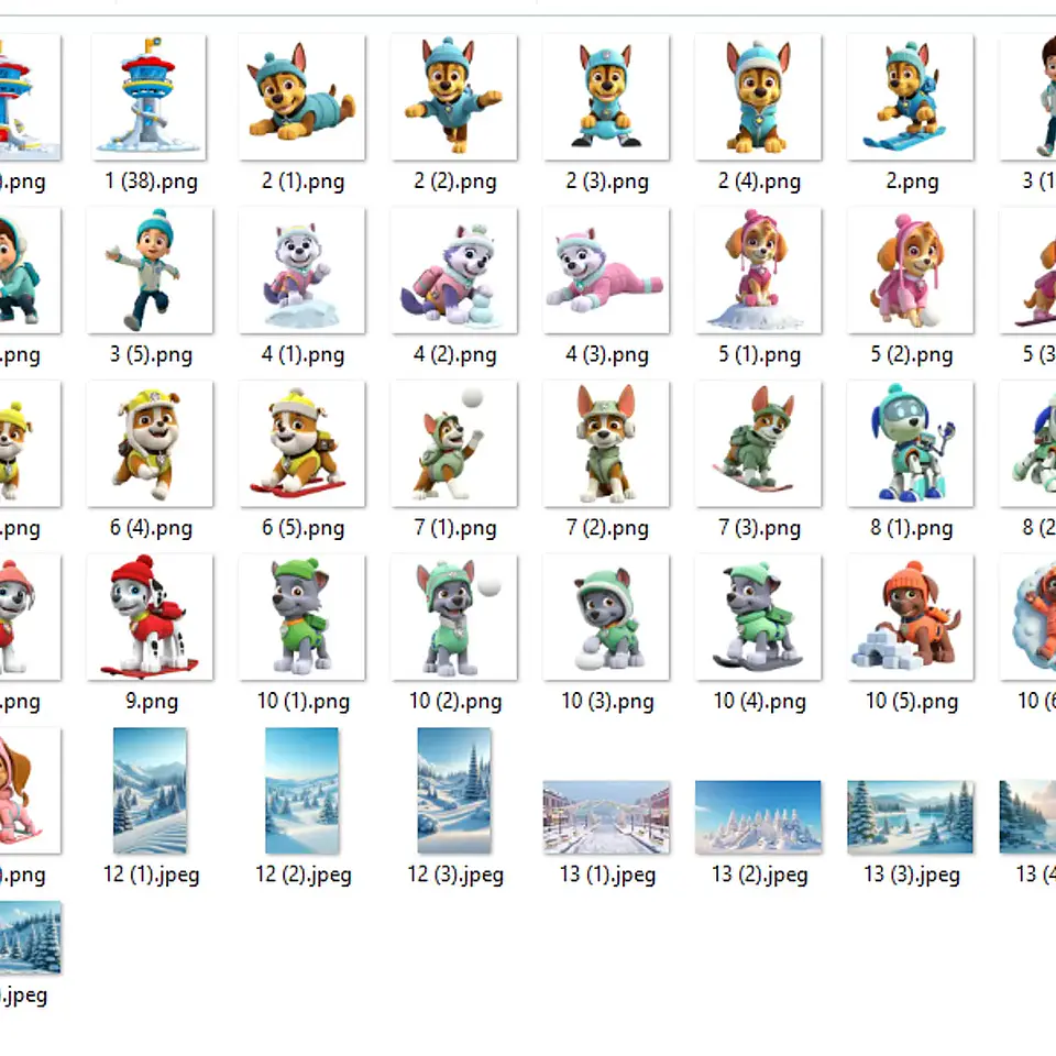 Kit Digital Patrulha Canina na Neve - Ilustradeb 2