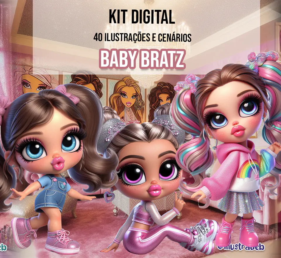 Kit Digital Baby Bratz - Ilustradeb 1