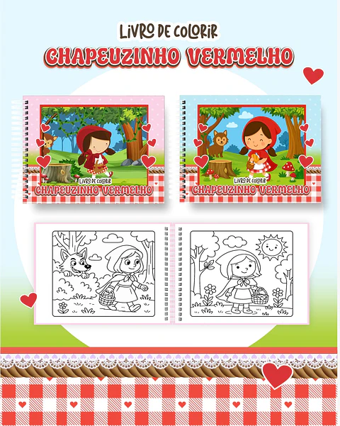 Arquivo Livro de Colorir Chapeuzinho Vermelho - Pamella