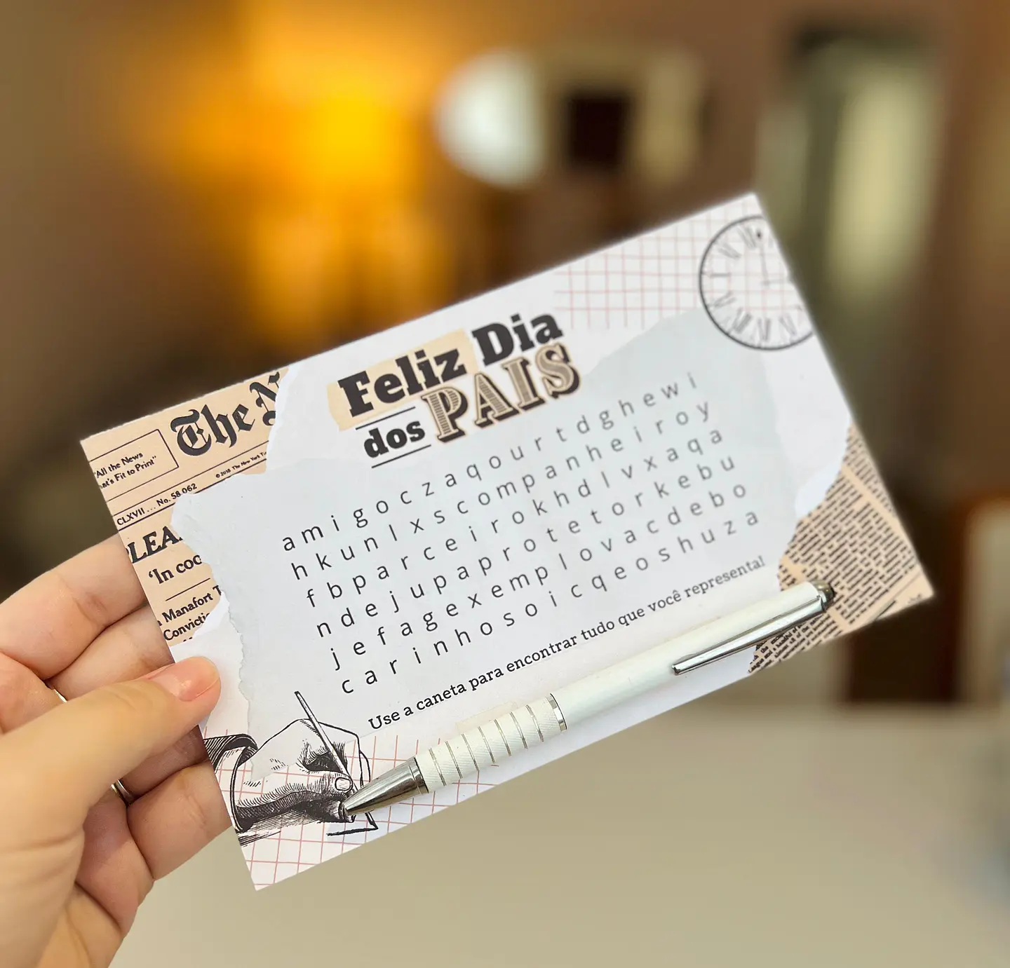 Arquivo Dia dos Pais Card Caneta Caça Palavras - Ana Flor 1